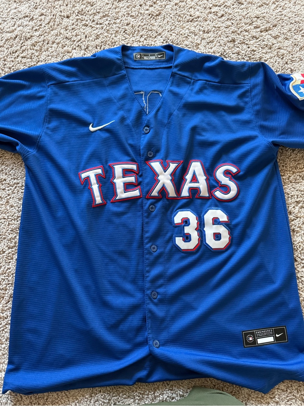 Nike Texas Wyatt Langford Jersey - Blue with White and Red Accents
